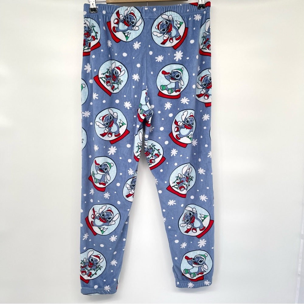 Disney Stitch Christmas Pajama Pants Women Small Fleece Jogger with Pockets - Picture 2 of 12